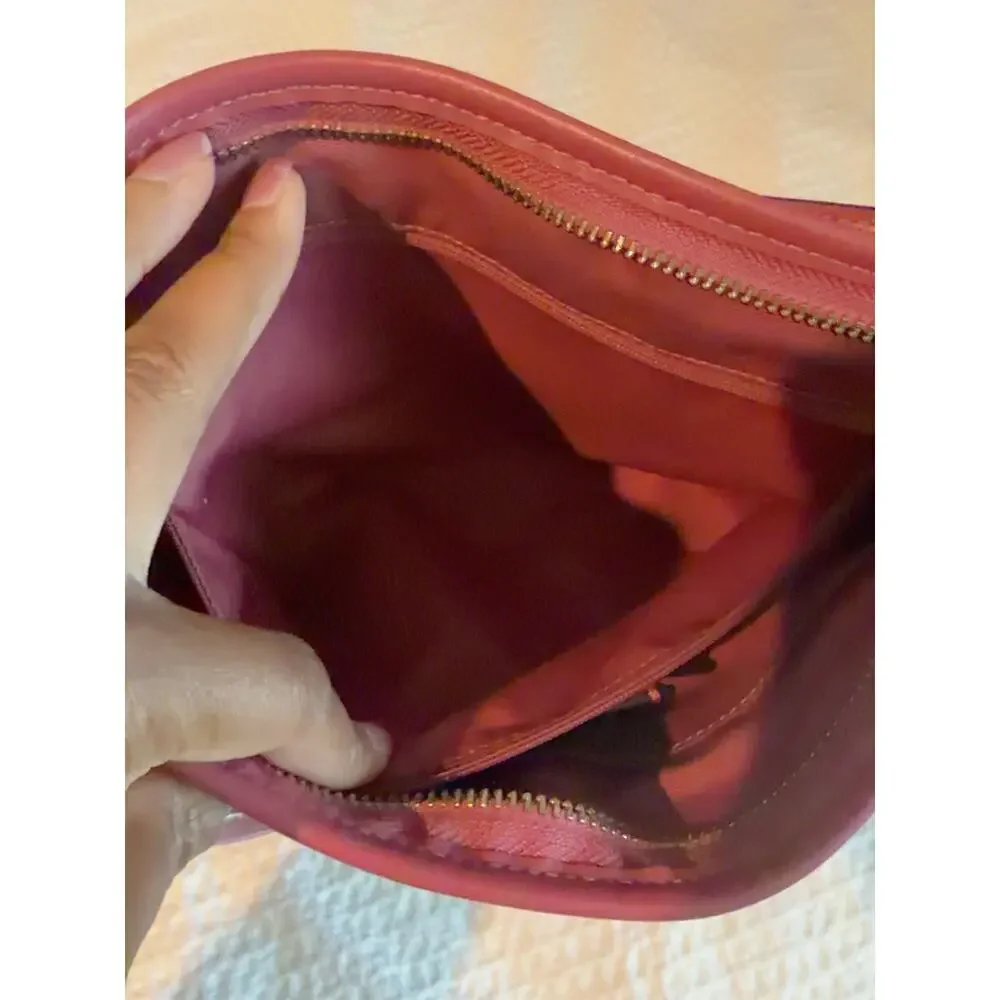 Coach Signature File Crossbody Bag Brown Pink